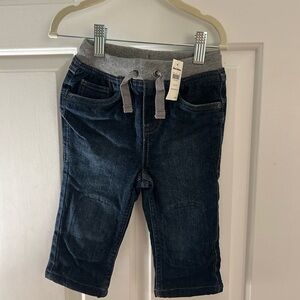 Hanna Andersson Dark Blue Jeans with Gray Waistband
